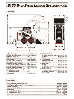 bobcat s130 skid steer dimensions